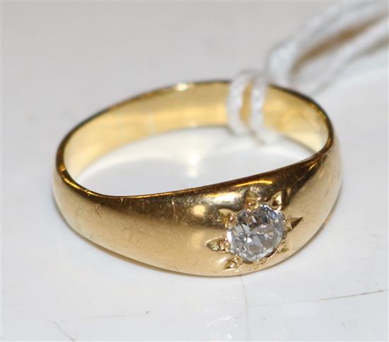 Gypsy set diamond ring